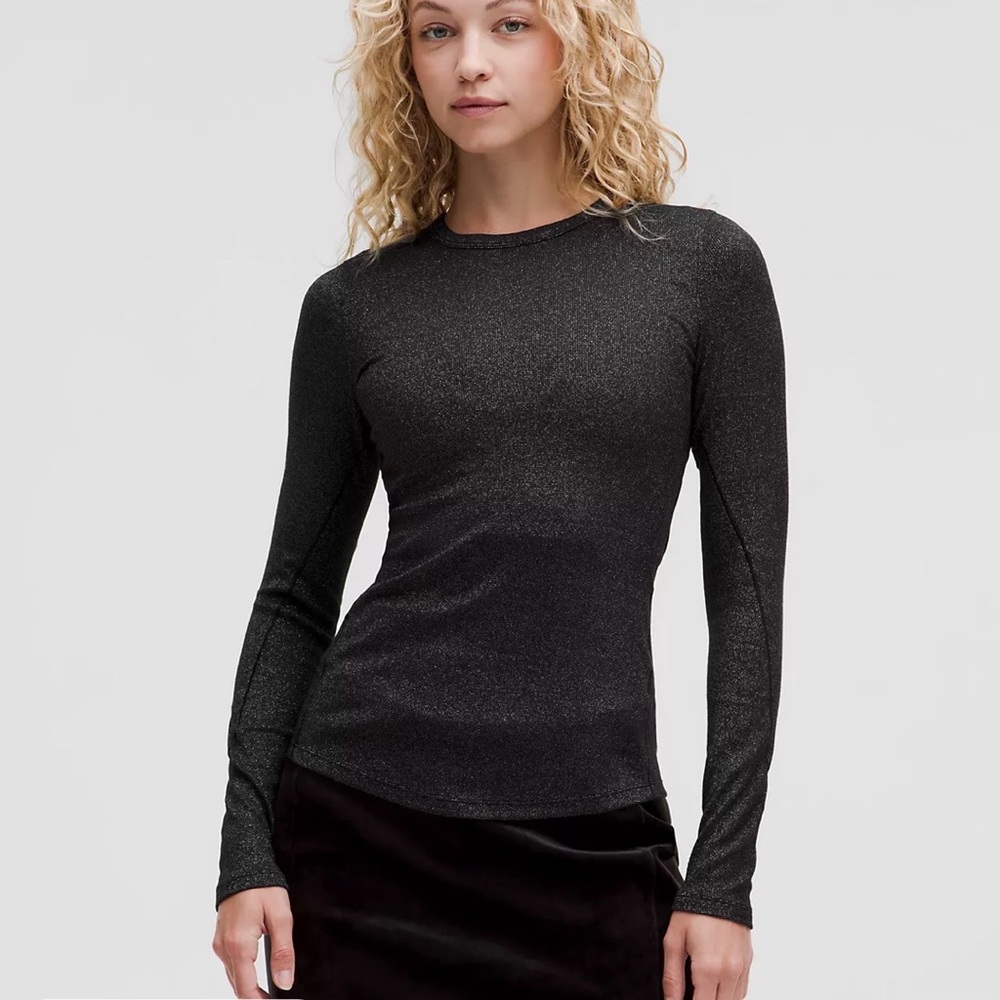lululemon Shimmering Black Long Sleeve Top